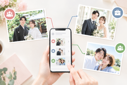 親族や上司に送る場合の写真は送り分けた方がよい?