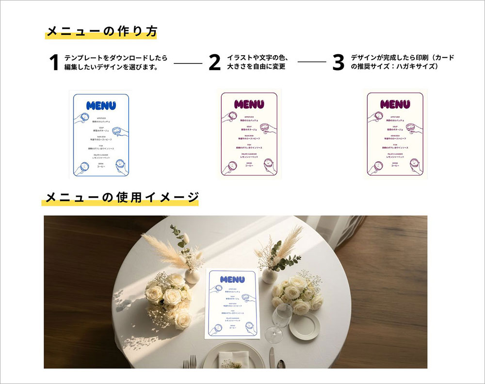 メニュー表の作り方